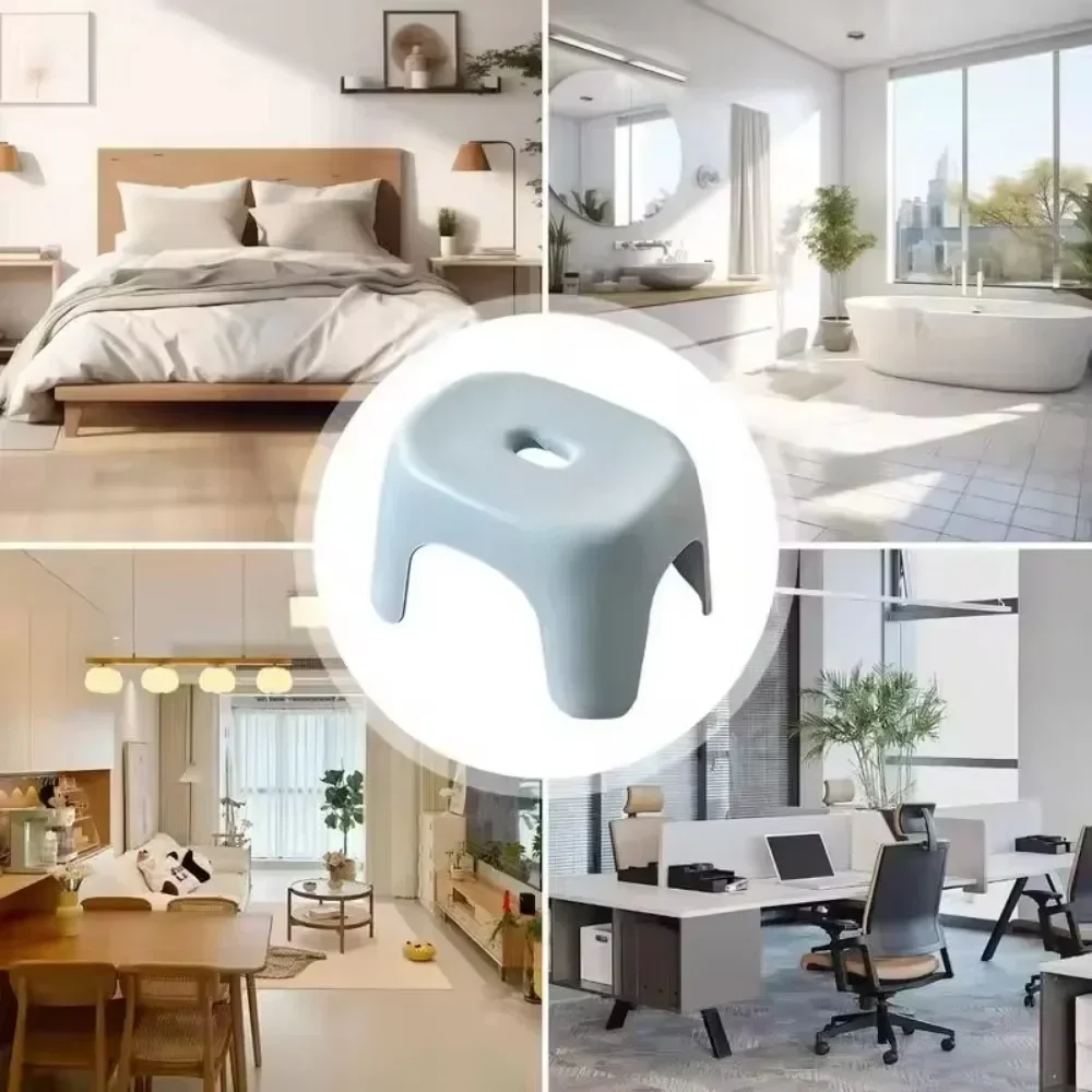 Escabeau ergonomique antidérapant, Durable, en plastique épais, Portable, empilable, pour salle de bain, chambre à coucher, salon, décoration de maison moderne