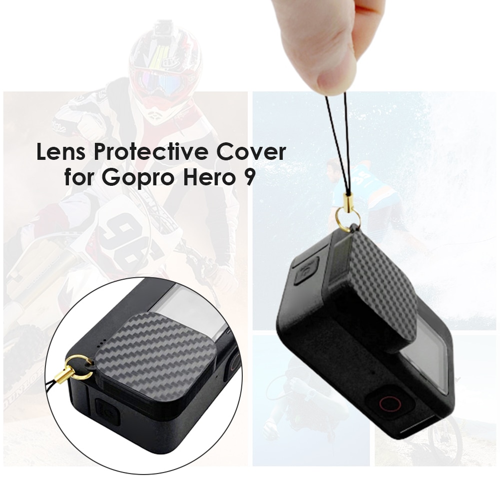 Lens Cap for GoPro Hero 9 Black Carbon Fiber Texture Lens Protective Cover