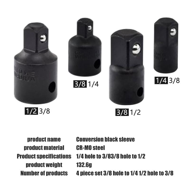 4 kpl/setti 1/4 3/8 1/2 räikkäavain pistorasia sovitin kiintoavain sarja muunnin käyttö vähennysventtiili ilmaisku käsityöläinen räikkäavain