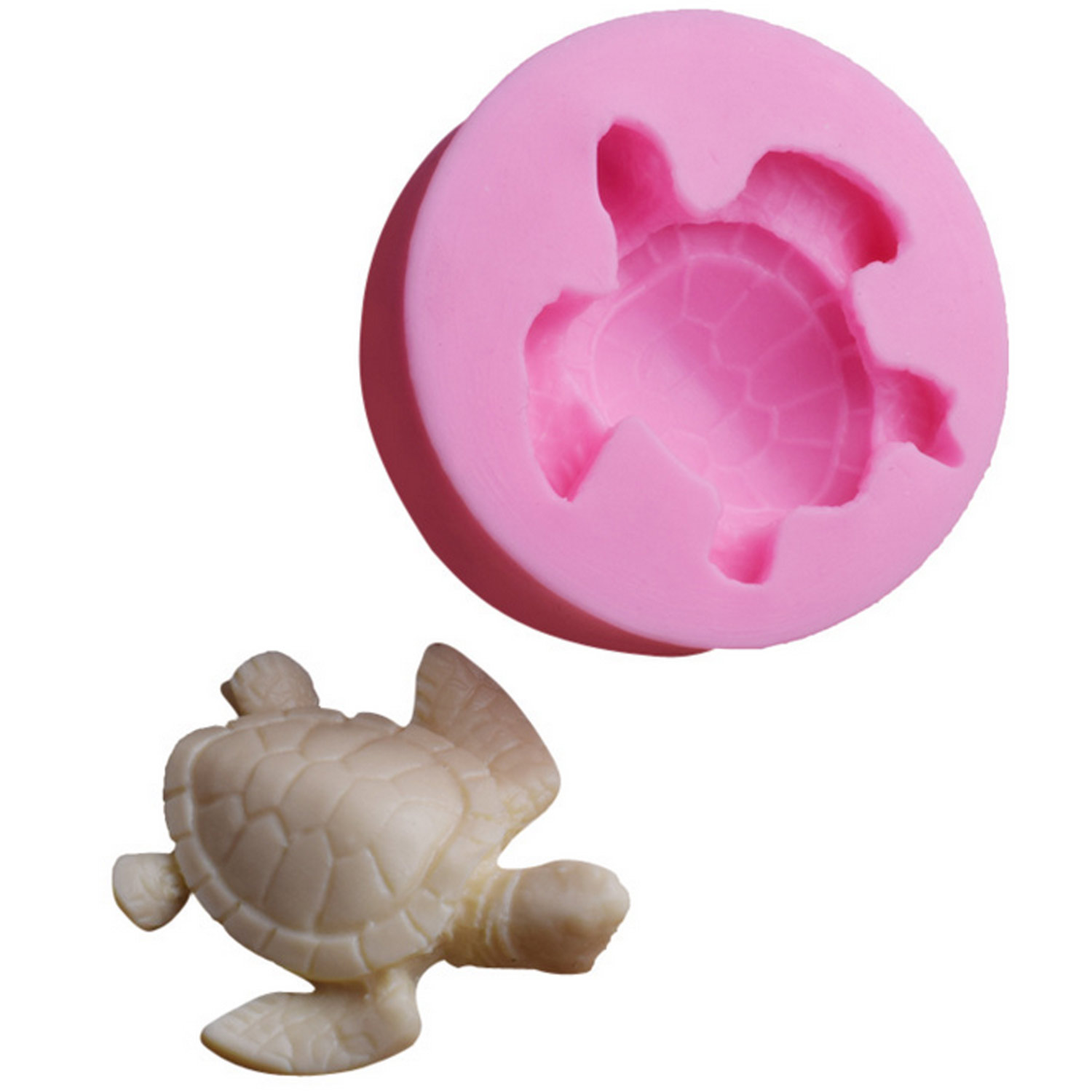 3d skildpadde silikone forme til gør-det-selv håndlavede sæbelys gipsbrød mousse gelé chokolade aroma fondant kage 4.6 x 1.3cm