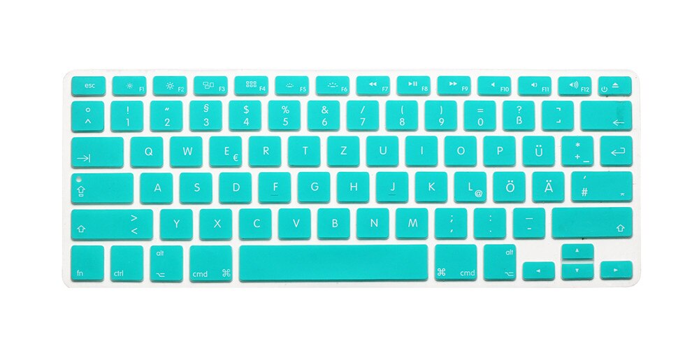 US Layout German Letters Deutsche Alphabet Keyboard Stickers for Macbook Pro 13" 15" 17"/ Macbook Air 13 Silicone keyboard Cover: Tiffany