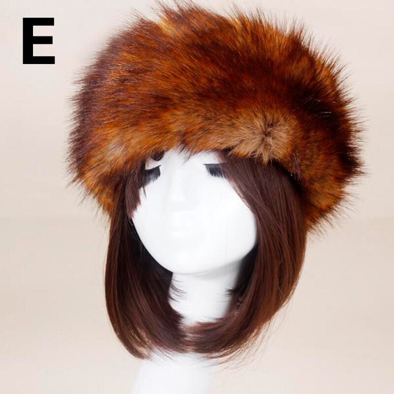 Winter Elastische Oorbeschermers Tulband Dikke Harige Haarband Fluffy Russische Faux Fur Vrouwen Bont Hoofdband Hoed Outdoor Earwarmer Ski Hoeden: 05