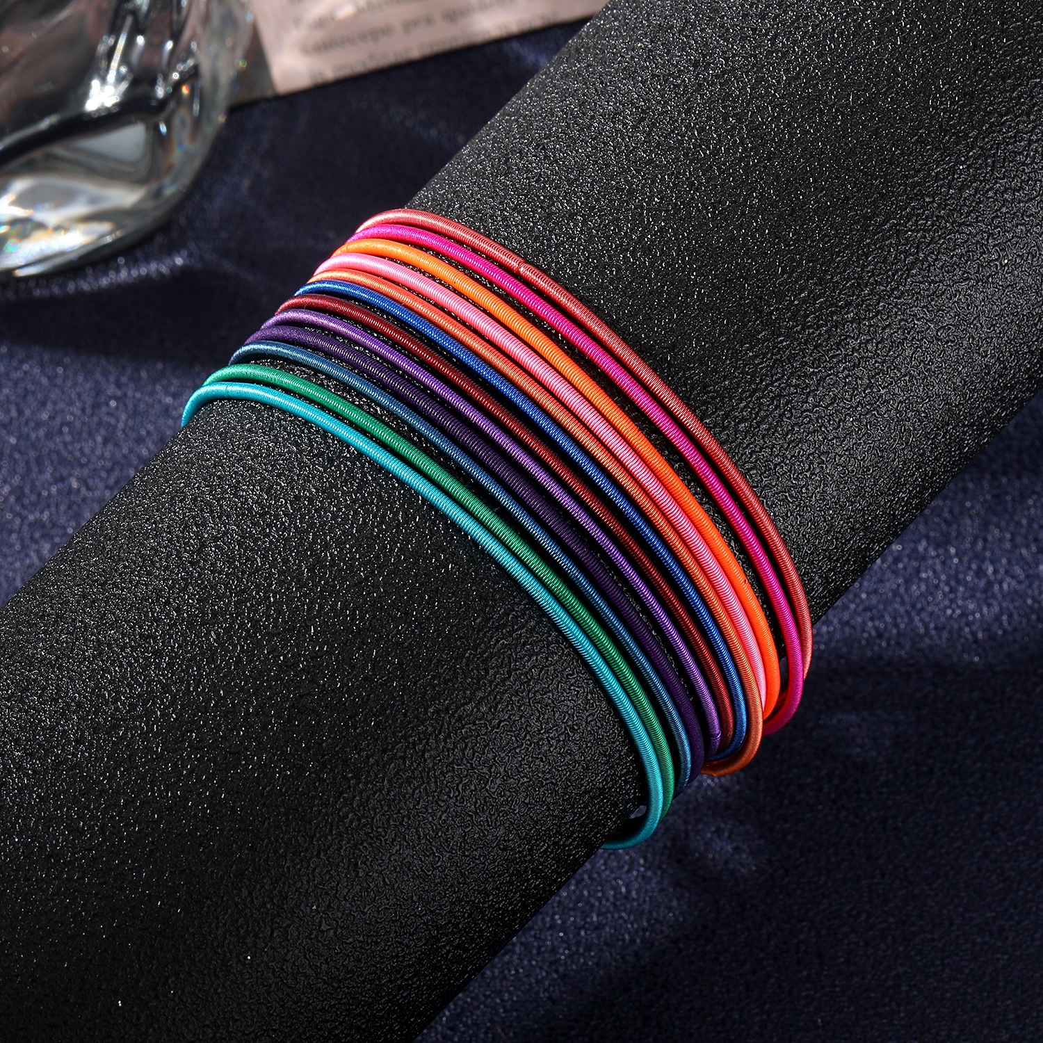 Stainless Steel Spring Bracelet Set Bohemian Style Color Bracelet 12 laps Set