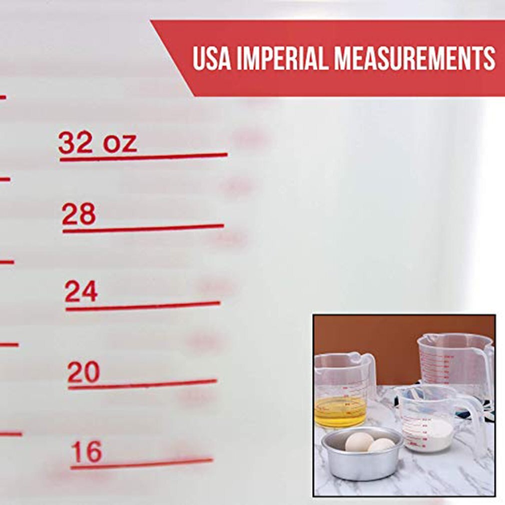 1Pc Transparante Bakken Tools Keuken Gereedschap 250/500/1000 Ml Geschaald Plastic Maatbeker Hulpmiddel Cup