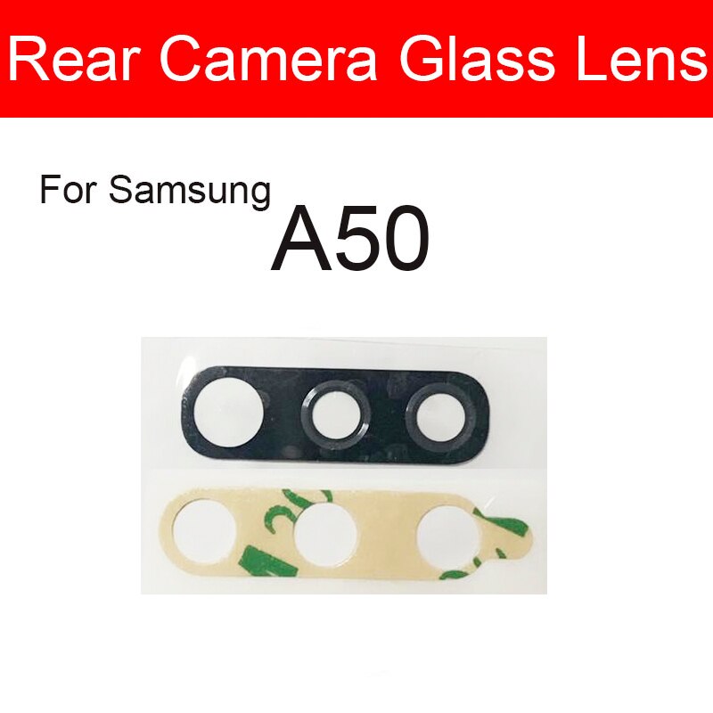 Rear Camera Glass Lens With Adhesive Sticker For Samsung Galaxy A50 SM-A505FD A505FD Back Camera Glass Lens Replacement Repair: black camera lens