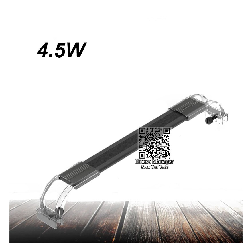 Luz LED negra para acuario, iluminación para pecera, 18 ~ 54cm, fina, a la , con Clip, lámpara para plantas acuáticas de paisaje de aleación de aluminio: 4.5W 300mm