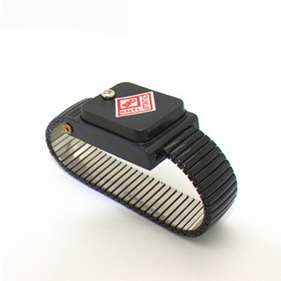 Blue Plastic Anti Static Wrist Band Strap Wireless Adjustable ESD Wristband Discharge Electronic Work Cordless Bracelet Supplies: Black Metal