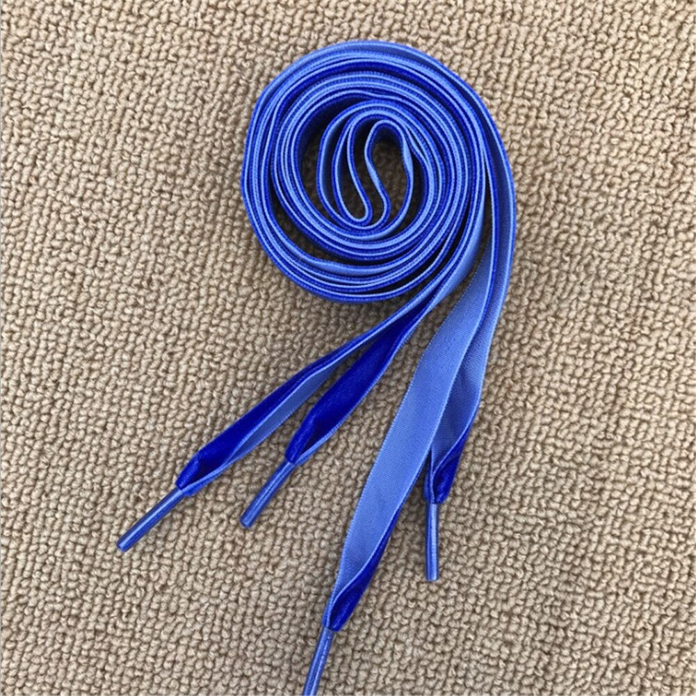 1.6cm Width Velvet Shoelaces Women Ribbon Sneakers Shoe Laces Solid Color ShoeLace Boots Shoe String Rope 100cm/120cm Length: Blue / 120CM
