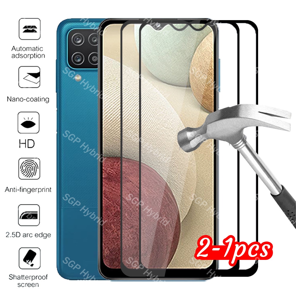 2 peças de vidro protetor para samsung a12 caso para samsung galaxy a12 a 12 12a vidro temperado samsun galaxy a12 2021 telefone capa