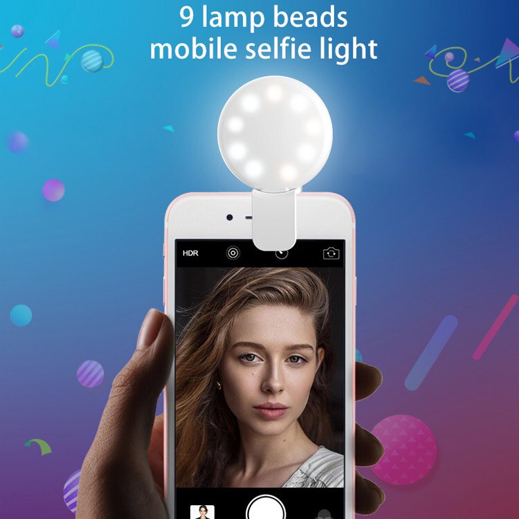 Lumière de remplissage LED pour téléphone portable, effet miroir en forme de cœur, Mini caméra de nuit, Selfie