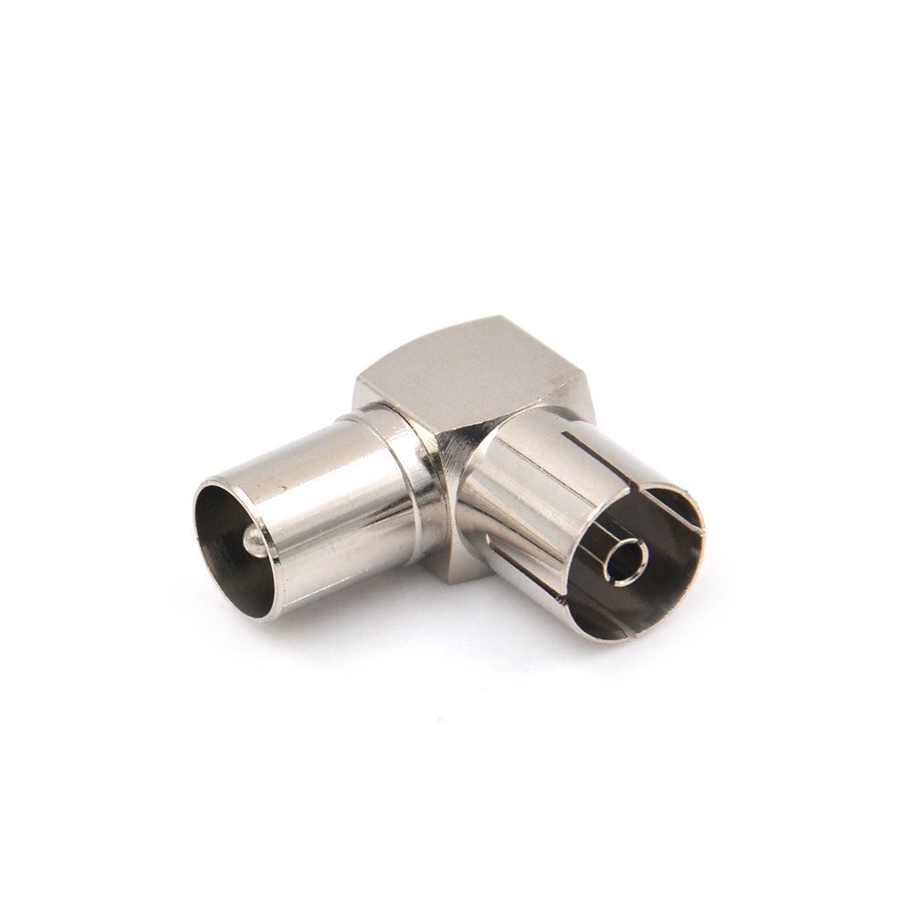 2Pcs 90 Degree Right Angled TV Aerial Cable Connector RF Coaxial F Female to TV Male Plug to Female Socket