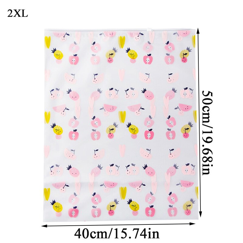Pochette transparente avec impression de motifs de fruits, organisateur de toilette, sac de rangement à fermeture éclair, outils de Collection ménagers mignons à la: 2XL