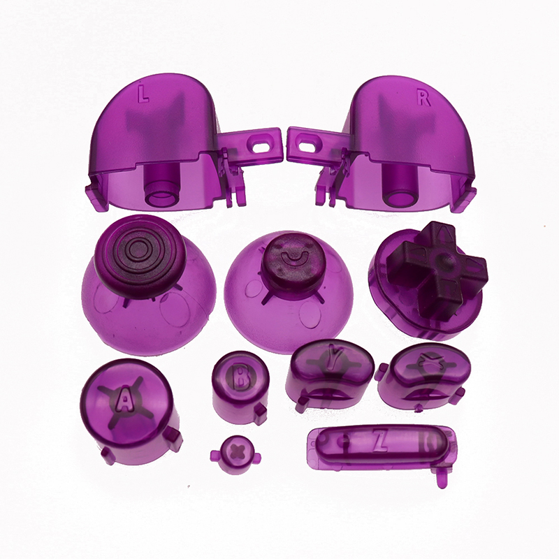 1 Juego de teclas de botón con tapa analógica de 21 colores, botones Y X A B Z para controlador Nintend Gamecube, controlador de Joystick