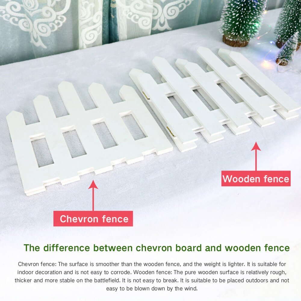 1.2/1.6M clôture en bois arbre de noël scène ornement bricolage blanc clôture barrière de fête de mariage vitrine amovible clôture de noël