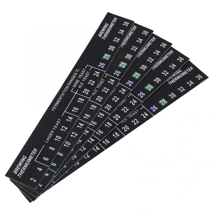 5pcs Stick on Brewing Thermometer Adhesive LCD Thermometer Sticker for Homebrew Beer wine Label