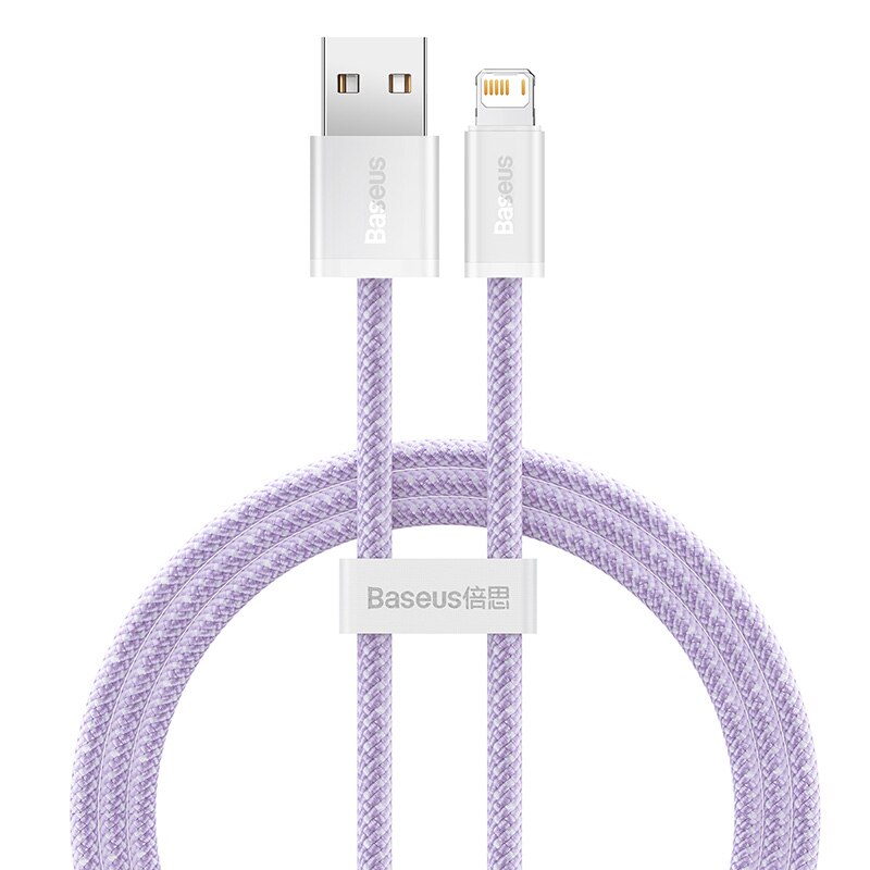 Baseus Usb Kabel Voor Iphone 13 Pro Max Snel Opladen Usb Kabel Voor Iphone 12 Mini Pro Max Data Usb 2.4A Kabel: Purple / 2m