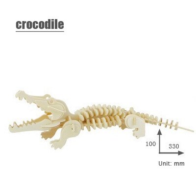 3d three-dimensional wooden animal jigsaw puzzle toys for children diy handmade wooden jigsaw puzzles Animals Insects Series: crocodile