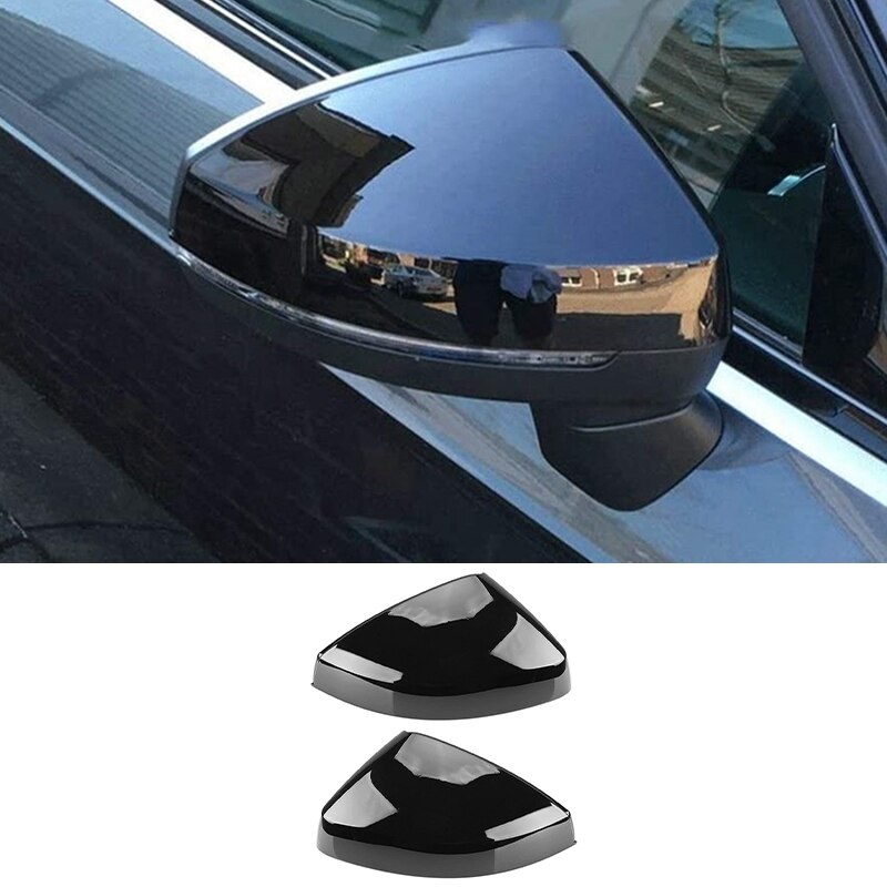 Black Side Mirror Cap Covers for A3 S3 8V RS3 Rear View Mirror Cover Left+Right