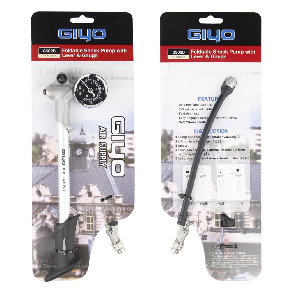 GIYO GS-02D High-pressure Air Shock Pump For Fork Rear Suspension Cycling Mini Hose Air Inflator Schrader Bike Bicycle Fork