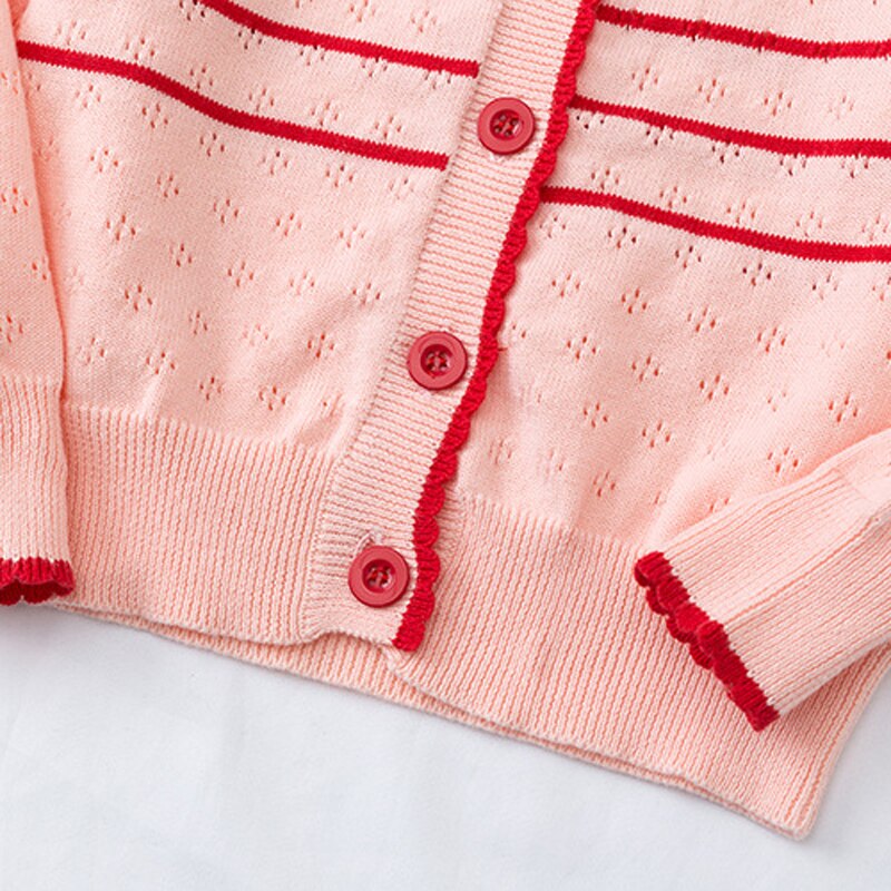 Kindervest jas lente herfst meisjeskleding uitgehold katoenen gebreide trui jas  bc996