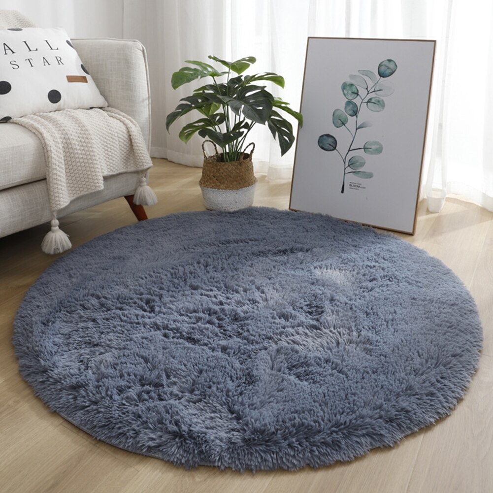 Petit tapis rond antidérapant, coloré, 40/60/80cm, pour salon et chambre à coucher, impression de teinture par nouage, décoration de la maison, hiver: 40CM / T