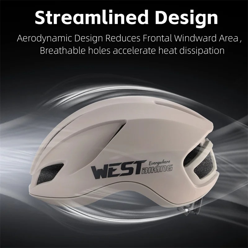 West Biking-Casco aerodinámico de ciclismo para hombre y mujer, casco de bicicleta de carretera de , PC + EPS, con luz trasera de advertencia USB