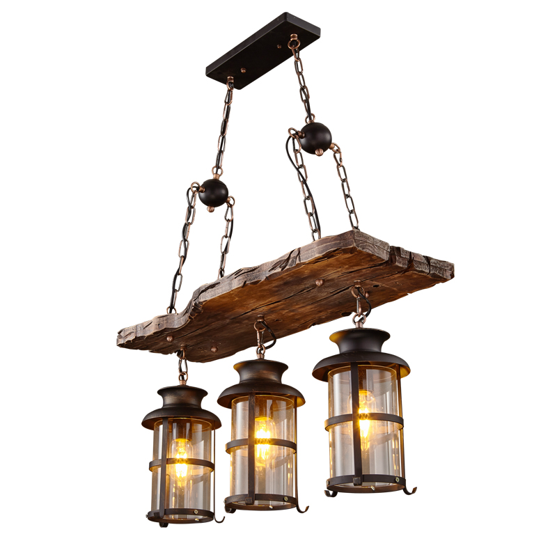 Luminaire industriel suspension cheval rétro lampe barre américaine suspension éclairage loft bois suspension luminaire lustre rustique