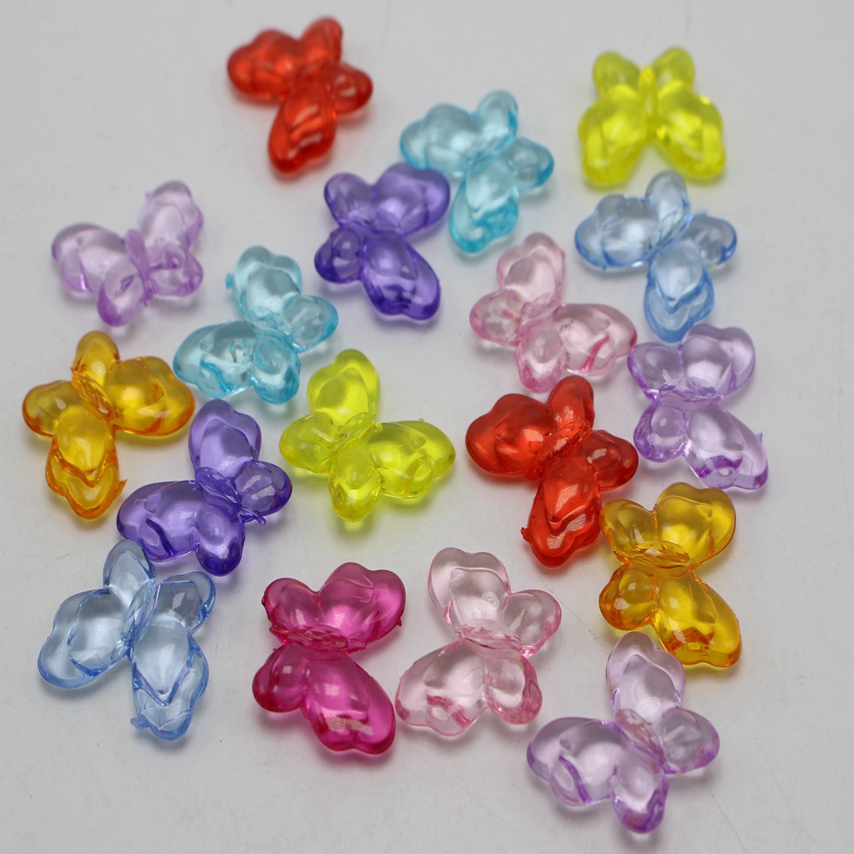 Craft Diy Gemengde Kleur Transparant Acryl Charm Kralen Diverse Vlinder Vorm: green