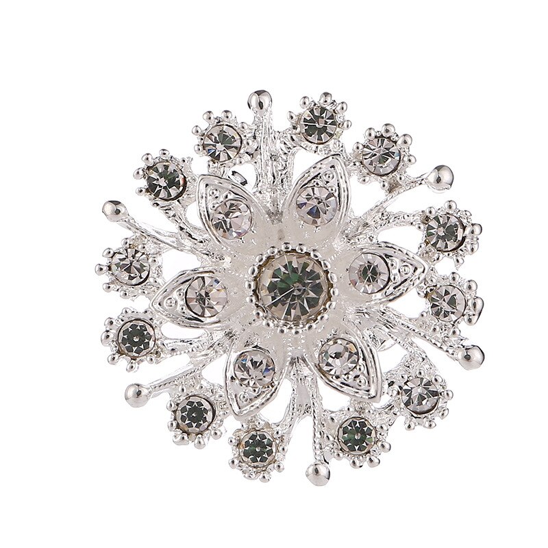 Lnrrabc Mode Vrouwen Zilverachtige Kleur Bloem Vormen Kristallen Imitatie Parel Broche Pin Sieraden Pins Broches De Strass Luxo