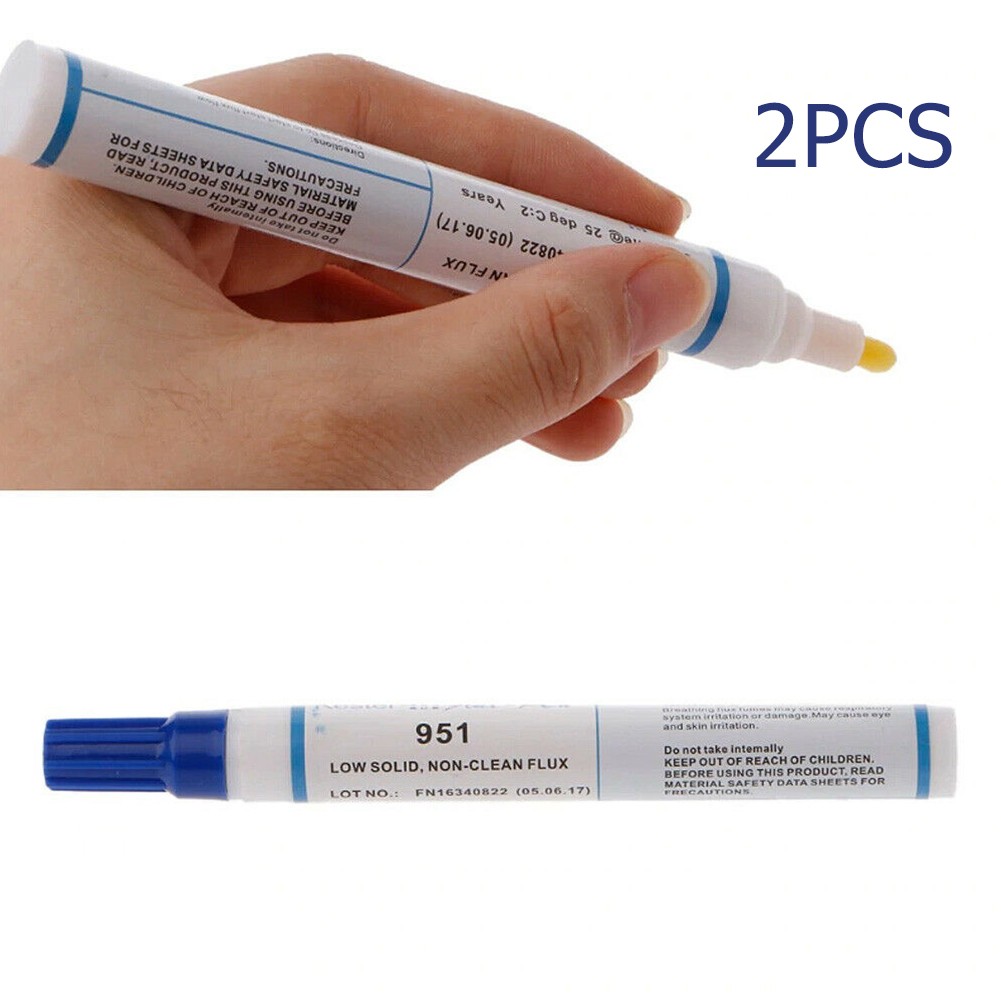 2 Pcs 10Ml 951 Solderen Rosin Flux Pen Lage Effen Diy Non-Clean Soldeer Power Cleaning-gratis Lassen Pen