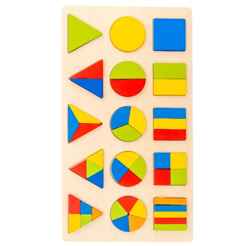 Formes Géométriques En Bois Montessori Puzzle Tri Mathématiques Briques Apprentissage