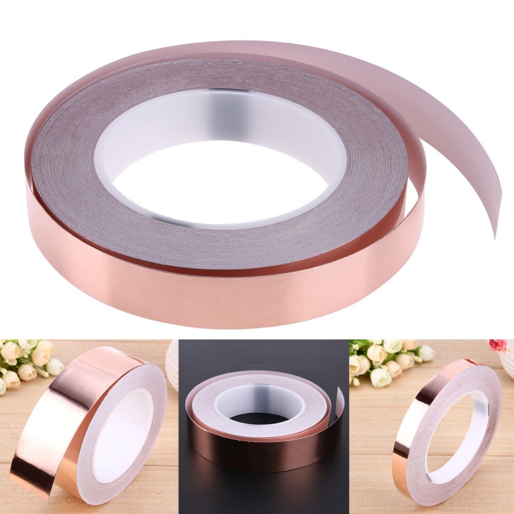30 meters Enkelzijdig Geleidende Koperfolie Tape Strip Adhesive EMI Afscherming Warmte Weerstaan Tape 5mm 6mm 8mm 10mm
