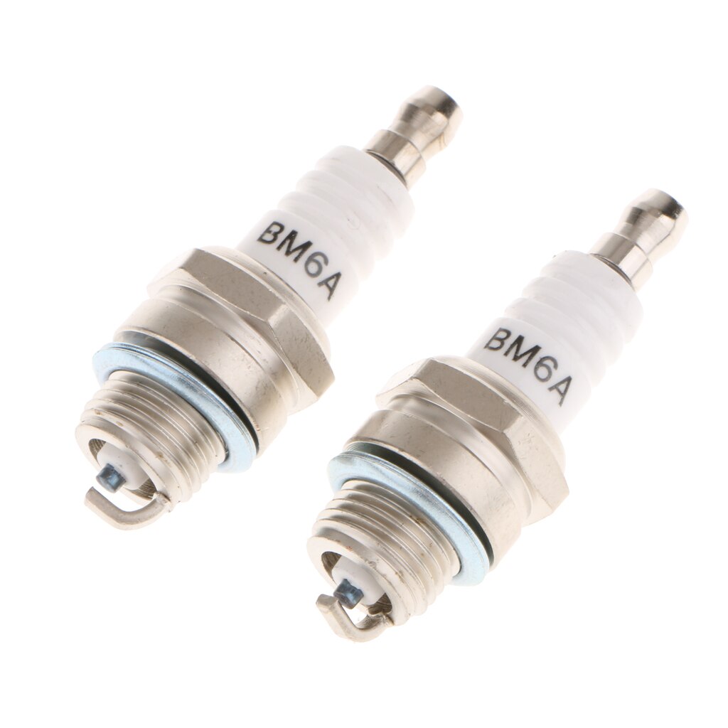 Bujía de 2 piezas, motor pequeño de repuesto BM6A para equipo de césped L7T/ CJ8/ 1560