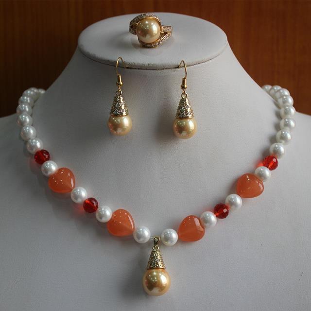 Groothandel sieradensets met zirkonia voor dames, bruiloft, blauwe edelsteen/opaal ketting met zirkonia hanger: Goudkleurig