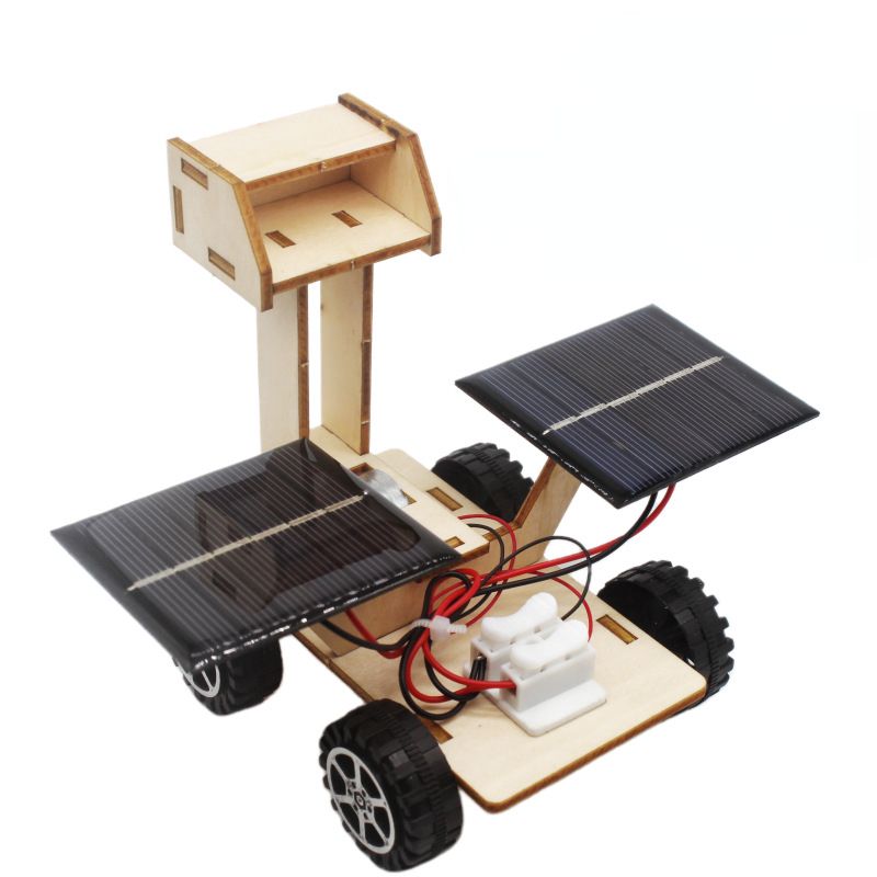 Vehículo Solar de exploración Lunar para niños, modelo ensamblado a mano, ciencia pediátrica y tecnología, pequeña producción