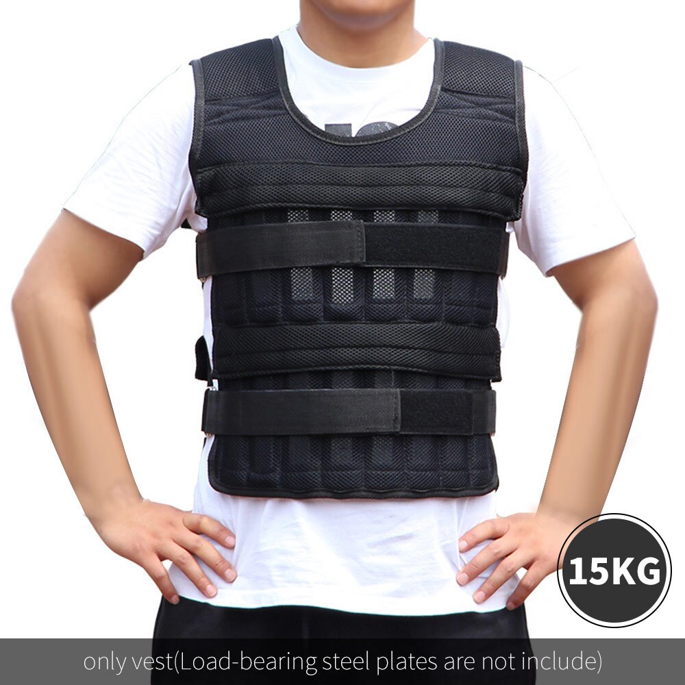 Adjustable 15kg 50kg Loading Weight Vest For Boxing Weight Training Equipment Boxing Jacket Waistcoat without sand bag: 15KG