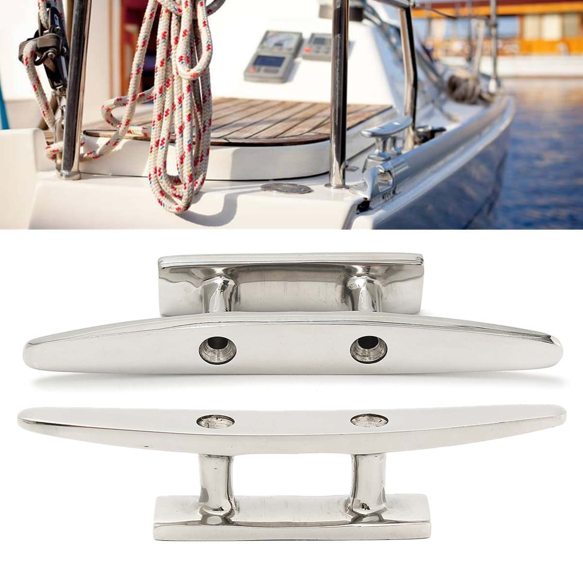 Lavt flatt kloss 316 rustfritt stål 2 skrog beslag til marine båtdekk taubånd 4 " 5 " 6 " 8 " til alle bruksområder