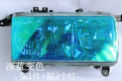 30*100cm glimmende kameleon auto styling koplampen achterlichten doorschijnende film lichten veranderd van kleur auto film stickers: Blauw