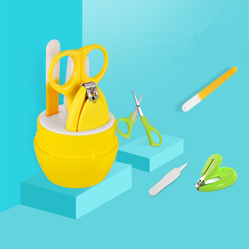 4 pièces/ensemble bébé soins des ongles ensemble dessin animé Kits de soins de santé infantile doigt tondeuse ciseaux coupe-ongles Animal Portable boîte de rangement