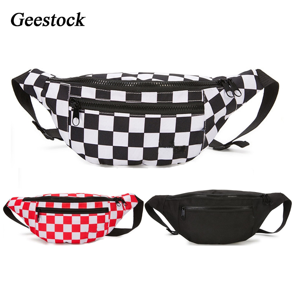 Geestock Vrouwen Taille Verpakking Mode Plaid Hip Hop Riem Tassen Dames Borst Zak Hoge Capaciteit Banaan Fanny Packs Phone Pouch