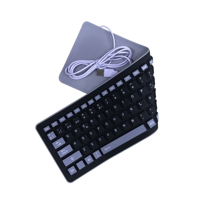 English keyboard Spanish keyboard 103 Key Compact USB Soft Silicone Waterproof Keyboard For PC Laptop