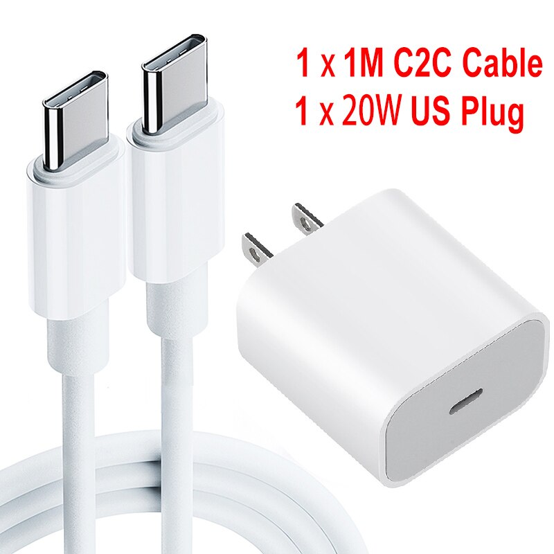 Quick Charge 3.0 QC PD charger 20W QC3.0 US/EU/UK plug USB Type C fast charger, suitable for iPhone 12, for Huawei PD charger: US  C2C