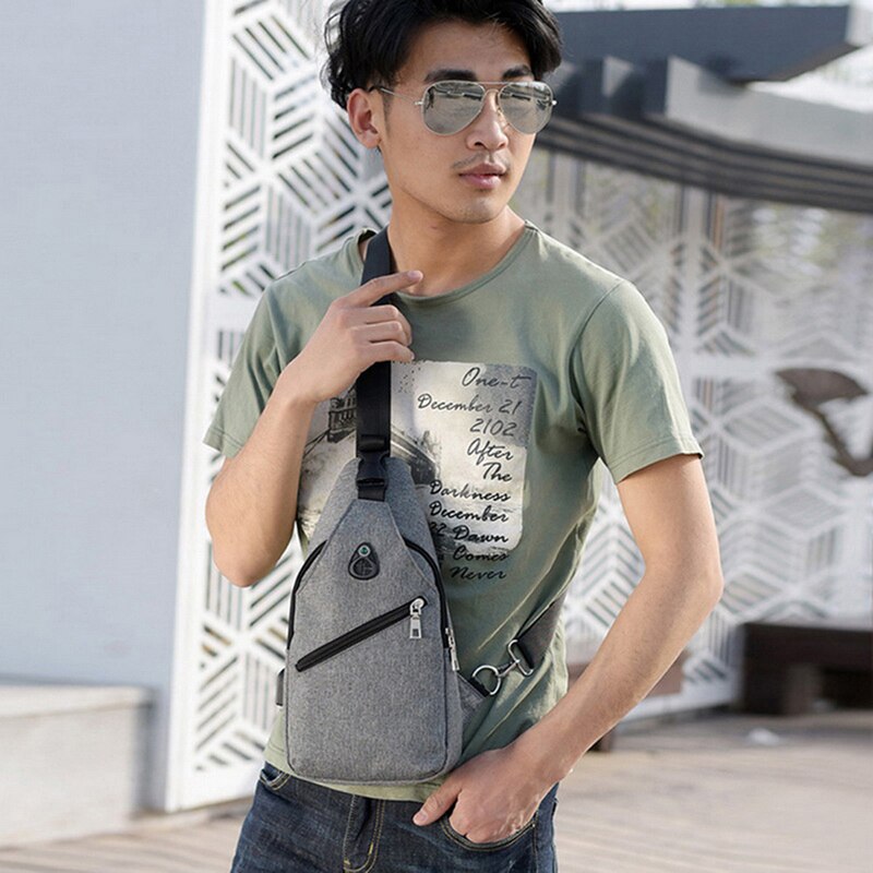 DIHOPE männer Brust Tasche Telefon Tasche Messenger Sport Multi-funktion Schulter Handtasche Persönliche Schulter Anti-diebstahl Tasche: Light gray 1