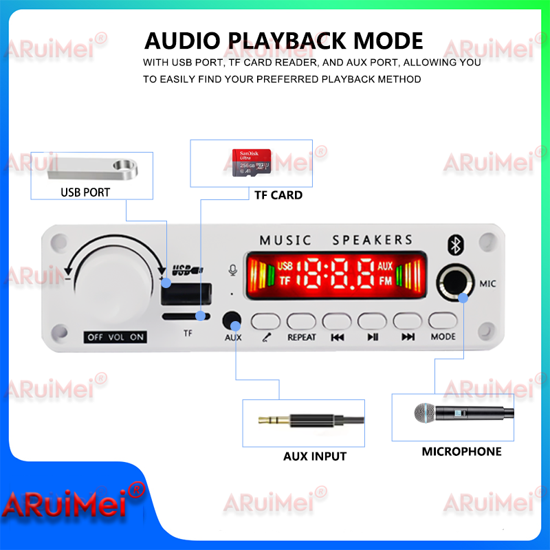 50w amplificador bluetooth mp3 wma ape placa decodificadora dc 12v 25w handsfree microfone de áudio do carro usb tf rádio fm diy mp3 leitor música