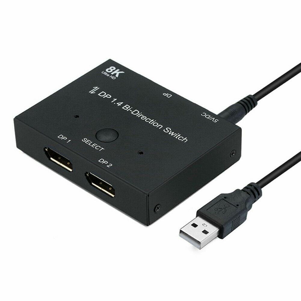 Commutateur DisplayPort 8K IOGEAR - 2 Entrées 1 Sortie - 8K@60Hz, 4K@120Hz - Pour PC, Projecteurs, Moniteurs