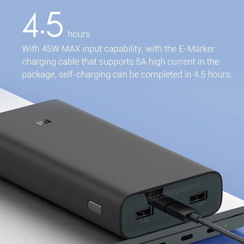 Xiaomi – batterie externe Portable 20000mAh, Powerbank 3, 50W, PB200SZM, USB type-c, charge rapide, Mi 20000