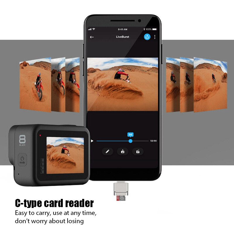 Otg naar type-c micro-sd tf-adapter, slimme geheugenkaartlezer voor samsung en huawei, micro-usb naar type-c micro-sd otg-adapter