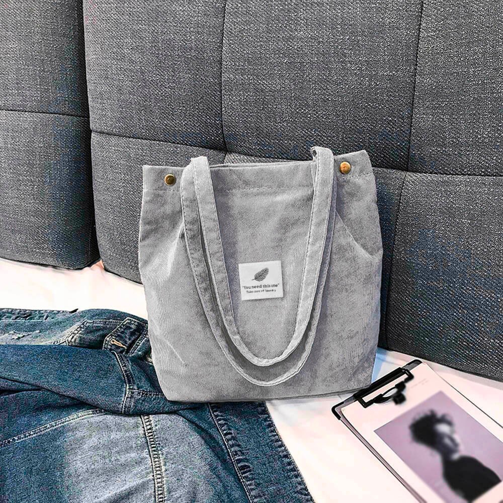 # H30 Mode Vrouwen Corduroy Portemonnees En Handtassen Pure Kleur Schoudertas Satchel Tote Handtas Reizen Messenger Bag Sac een Belangrijkste