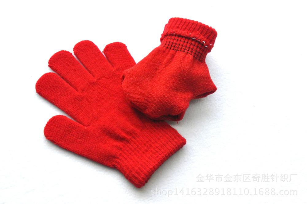 Candy Solid Color Winter Kids Gloves Mittens Children Girls Boys Student Writing Keep Warm Finger Gloves For 7-11 Years Old: red