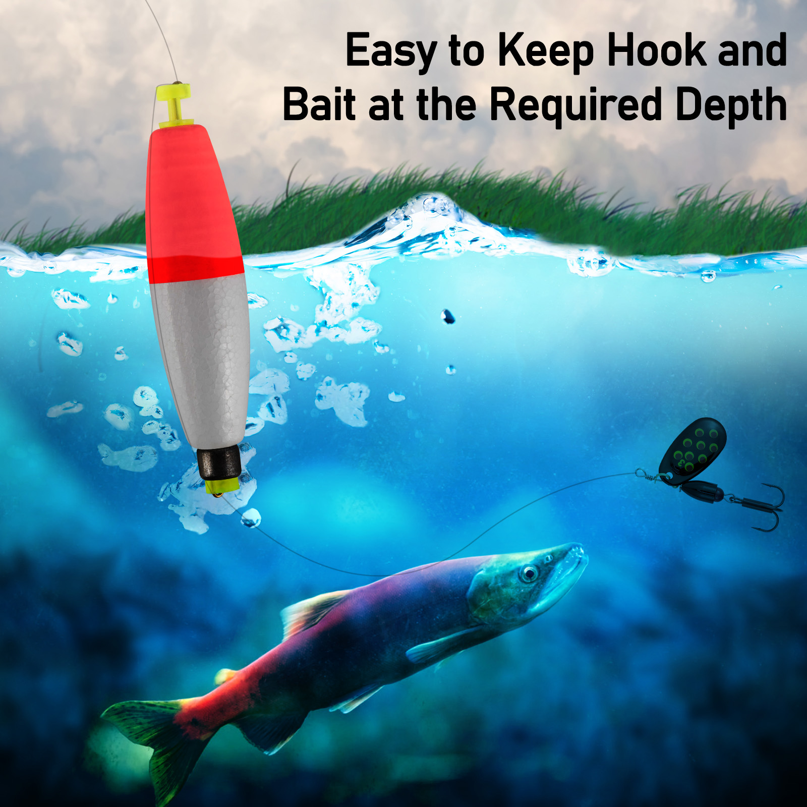 3pcs Fishing Weighted Bobbers Cigar Foam Float EVA Buoy Oval Shape Strike Indicators Snap-on Fishing Float Bass Trout Crappie